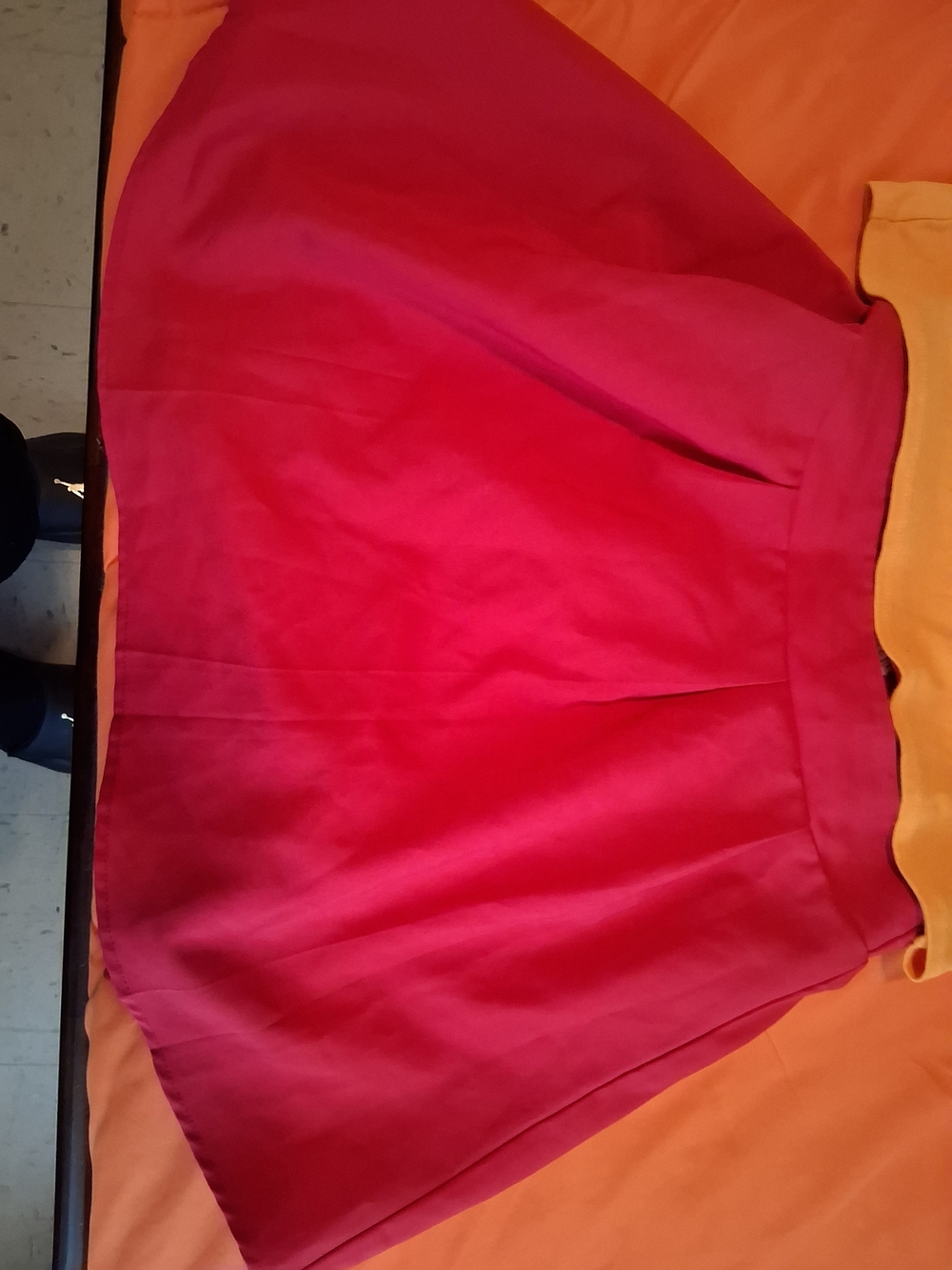 Velma Scooby Doo Costume Set Orange Turtleneck Red Skater Skirt Women L - Picture 2 of 5